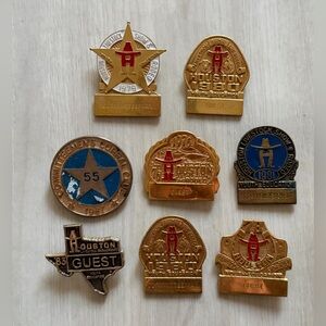 Lot Of 70s 80s Vintage Houston Livestock Show Rodeo Committee Pins